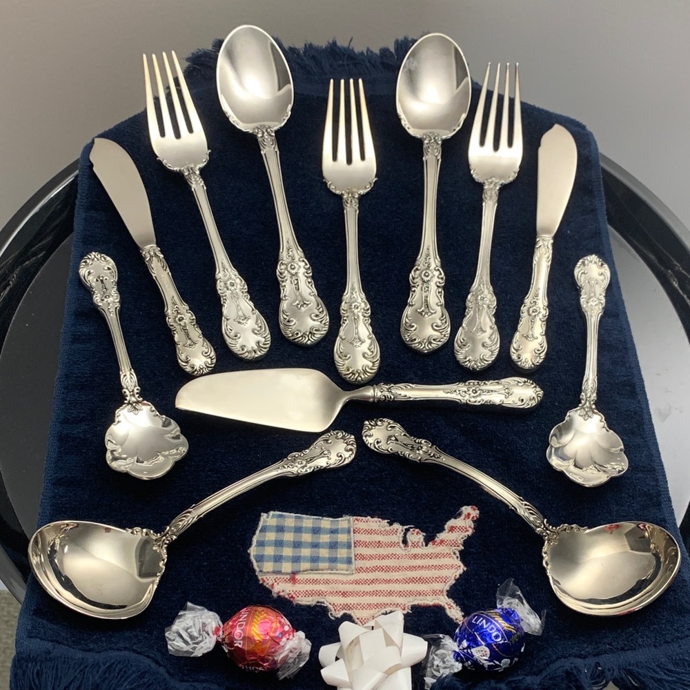 Towle Silver Plated Flatware Set with Ornate Design RARE 12 Pieces